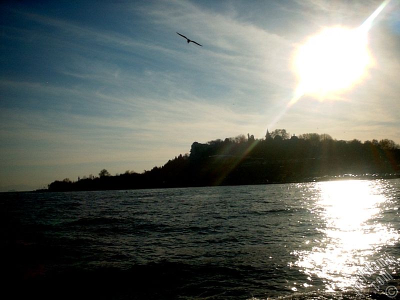 View of Sarayburnu coast and Topkapi Palace from the Bosphorus in Istanbul city of Turkey.
