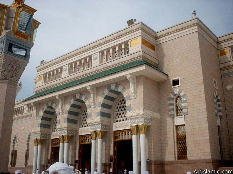 Some of the entrance doors of the Prophet Muhammad`s (saaw) Mosque (Masjed an-Nabawe) in Madina city of Saudi Arabia.
