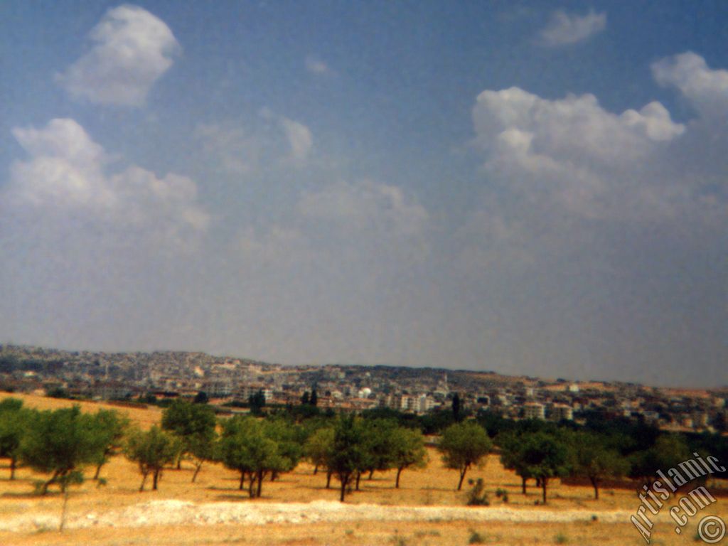 View towards Gaziantep city of Turkey from distant.
