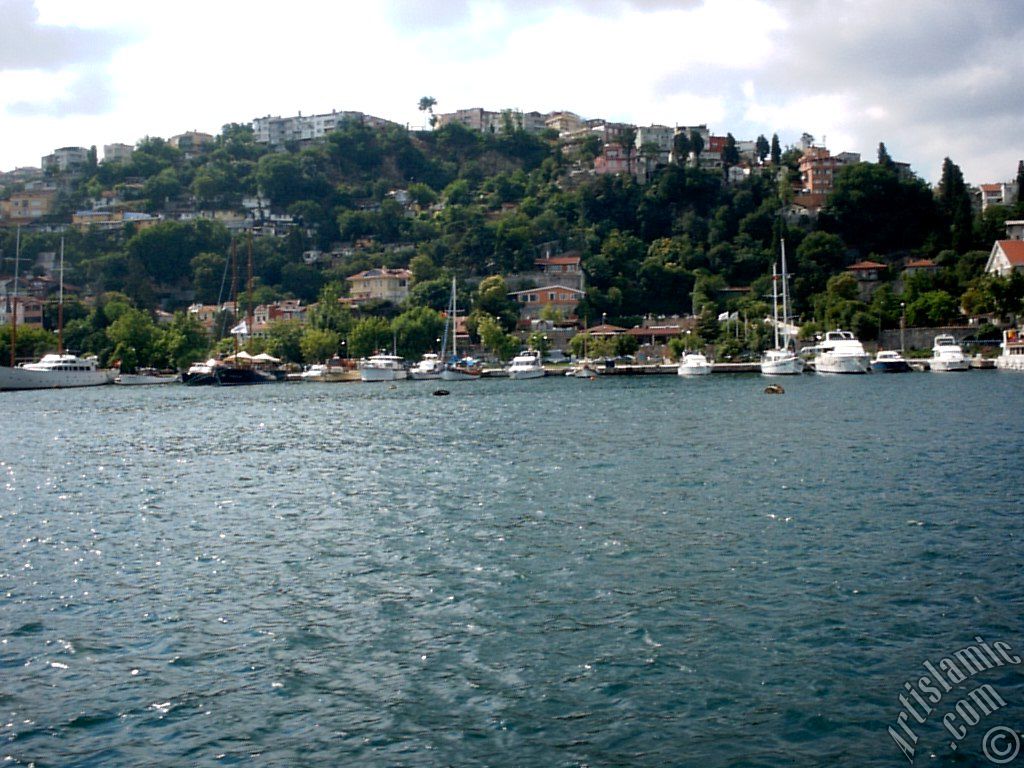 View of Kurucesme coast from the Bosphorus in Istanbul city of Turkey.
