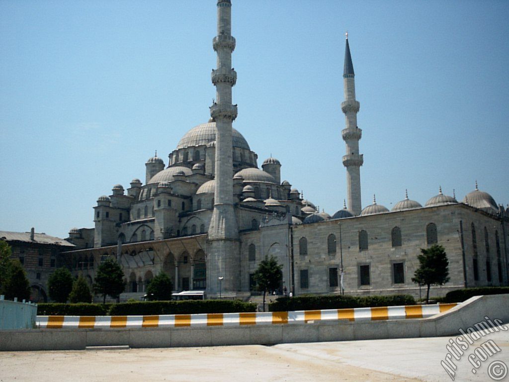 View of Yeni Cami (Mosque) located in the district of Eminonu in Istanbul city of Turkey.
