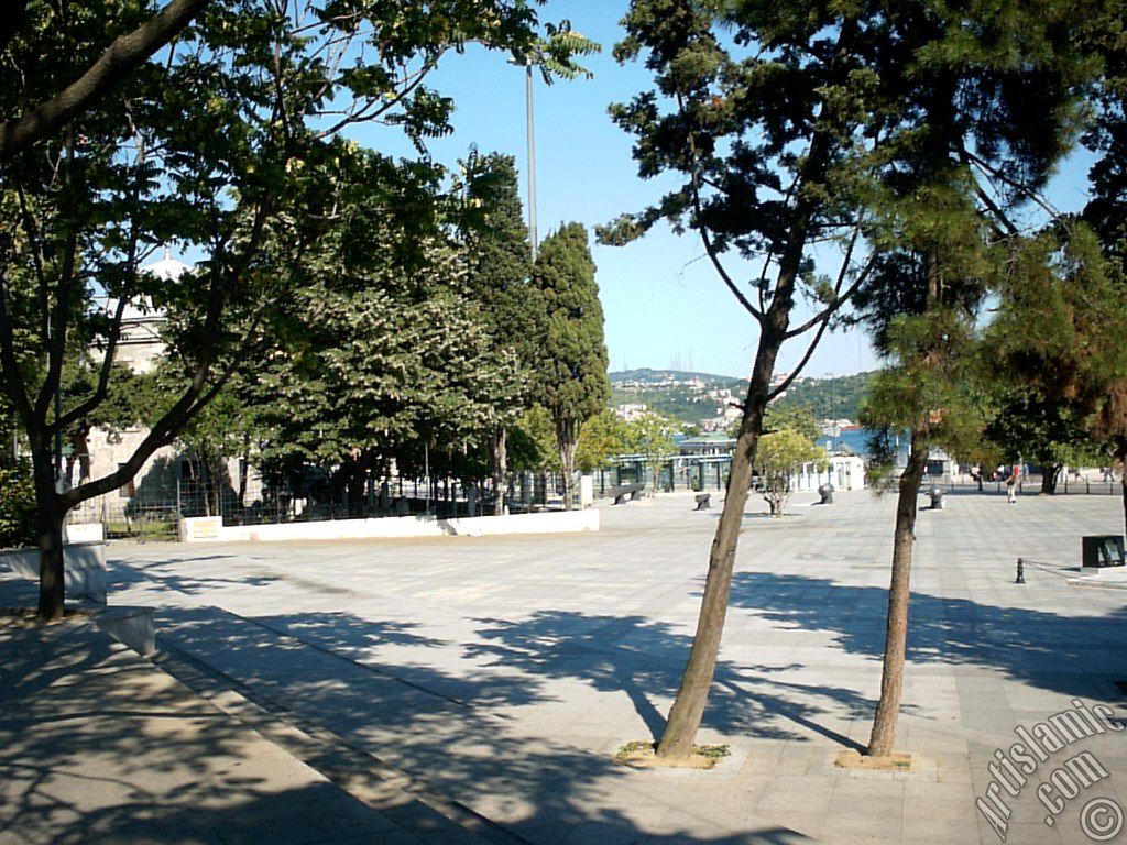 View of a park on the shore of Besiktas district in Istanbul city of Turkey.
