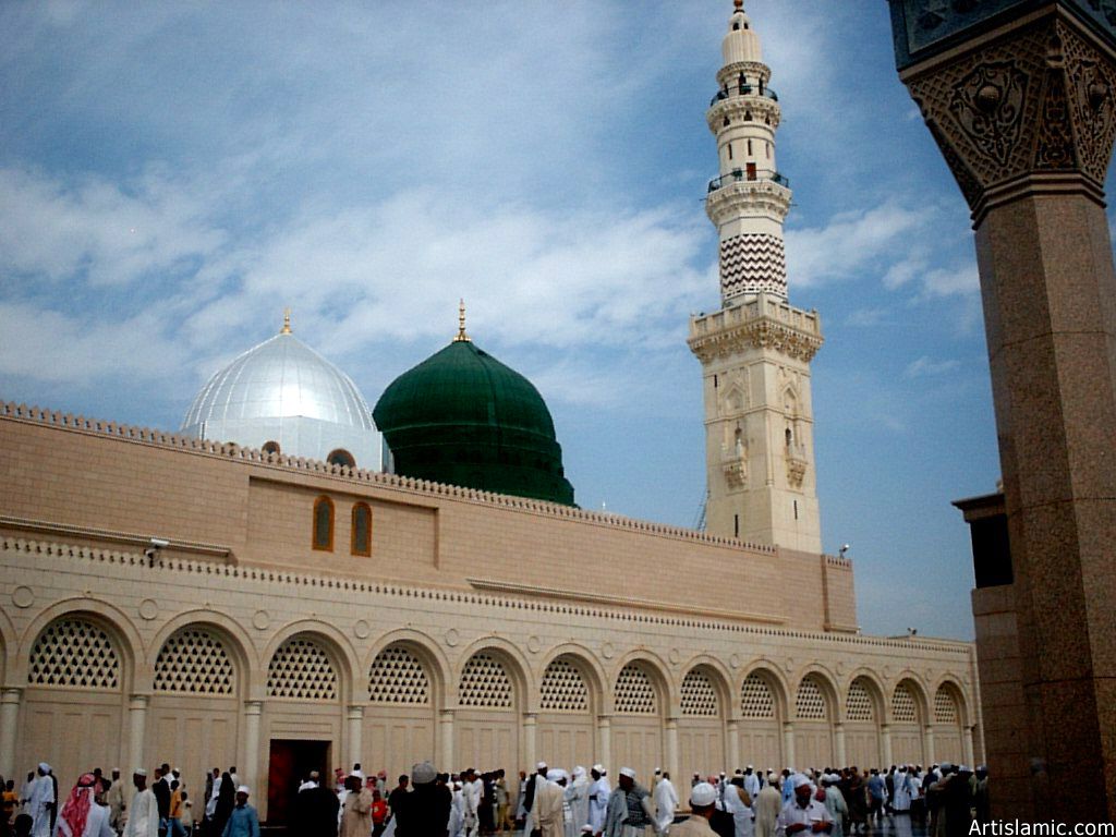 View of the Prophet Muhammad`s (saaw) Mosque (Masjed an-Nabawe) in Madina city of Saudi Arabia.
